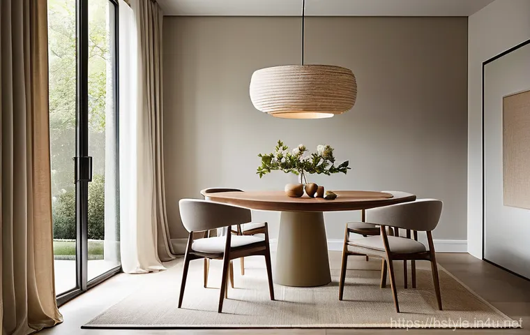 홈스타일링 실무 가이드 - **A cozy living room bathed in warm, soft indirect lighting, showcasing a neatly organized "mood boa...