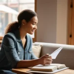 홈스타일리스트로서의 첫 프로젝트 준비 - A warm and inviting home styling consultation in a beautifully lit living room. A female home stylis...